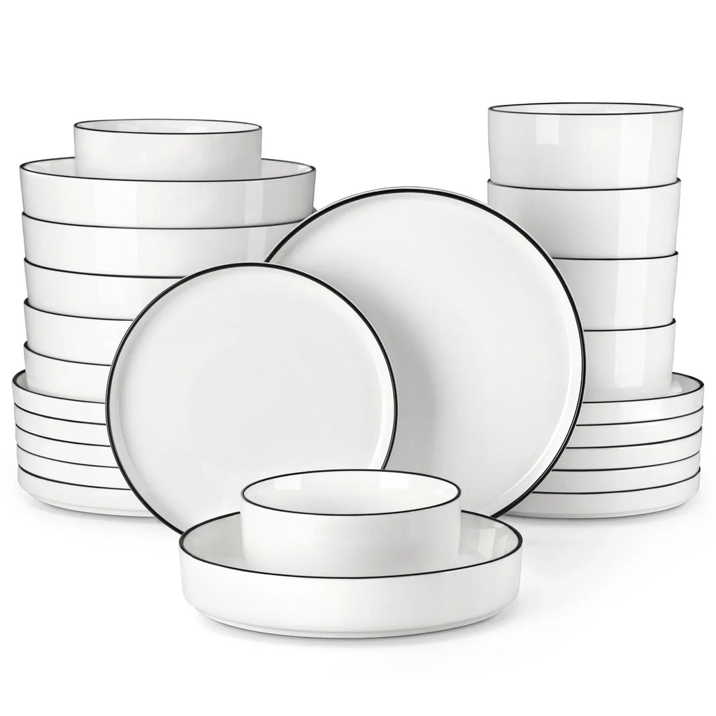 Porcelain Dinnerware Set Bowl & Plate Set Kitchen Dishware Set
