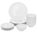 18 Piece Dinnerware Set Plates Bowls White Porcelain Kitchen Service for 6