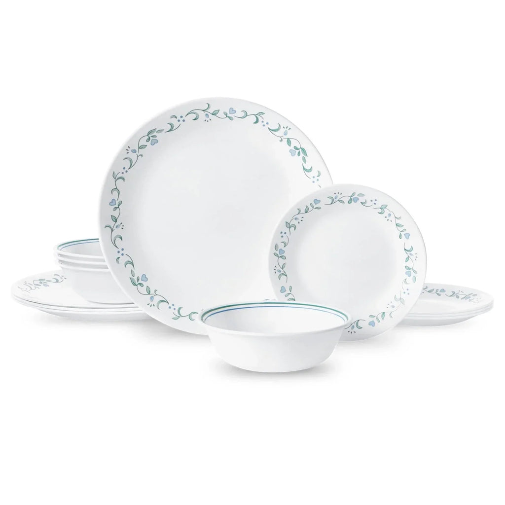 Country Cottage 12-Piece Glass Dinnerware Set