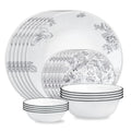 New Corelle Livingware 16pc Francheska Dinnerware Set -Premium Vitrelle Glass